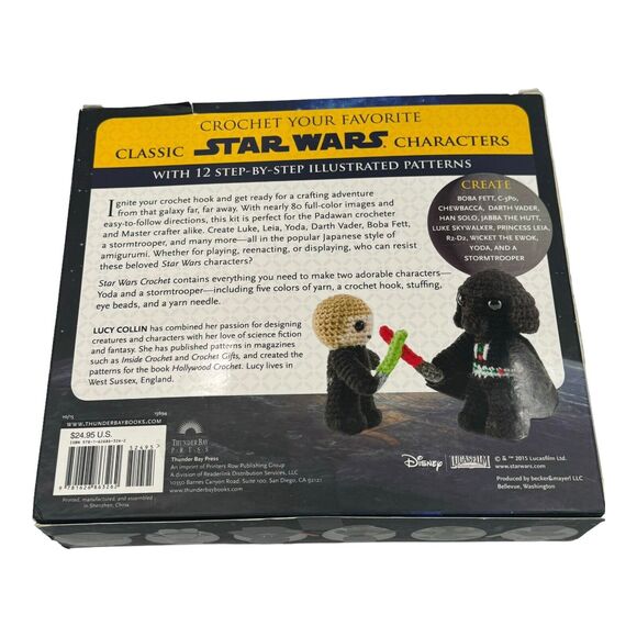 Star Wars Crochet Kit Yoda and Stormtrooper Materials With Book (New Open Box) - Picture 5 of 9